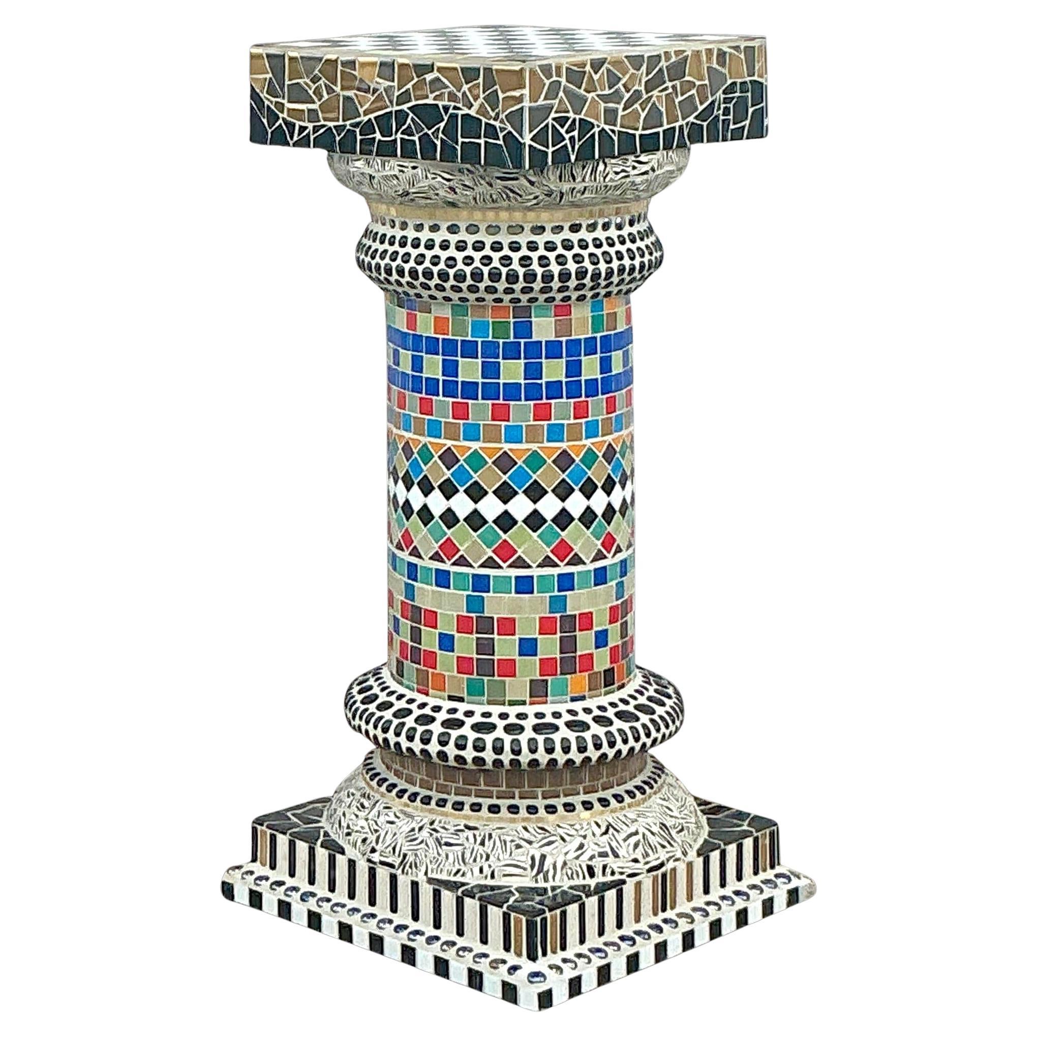 Vintage Boho Glas Mosaik Pedestal