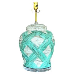 Vintage Boho Glass Mosaic Tile Trellis Lamp