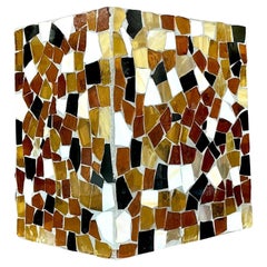 Papelera vintage Boho con mosaico de vidrio