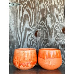 Set di 2 ciotole in ceramica smaltata vintage Boho