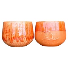 Vintage Boho Glazed Ceramic Bowls - Set of 2