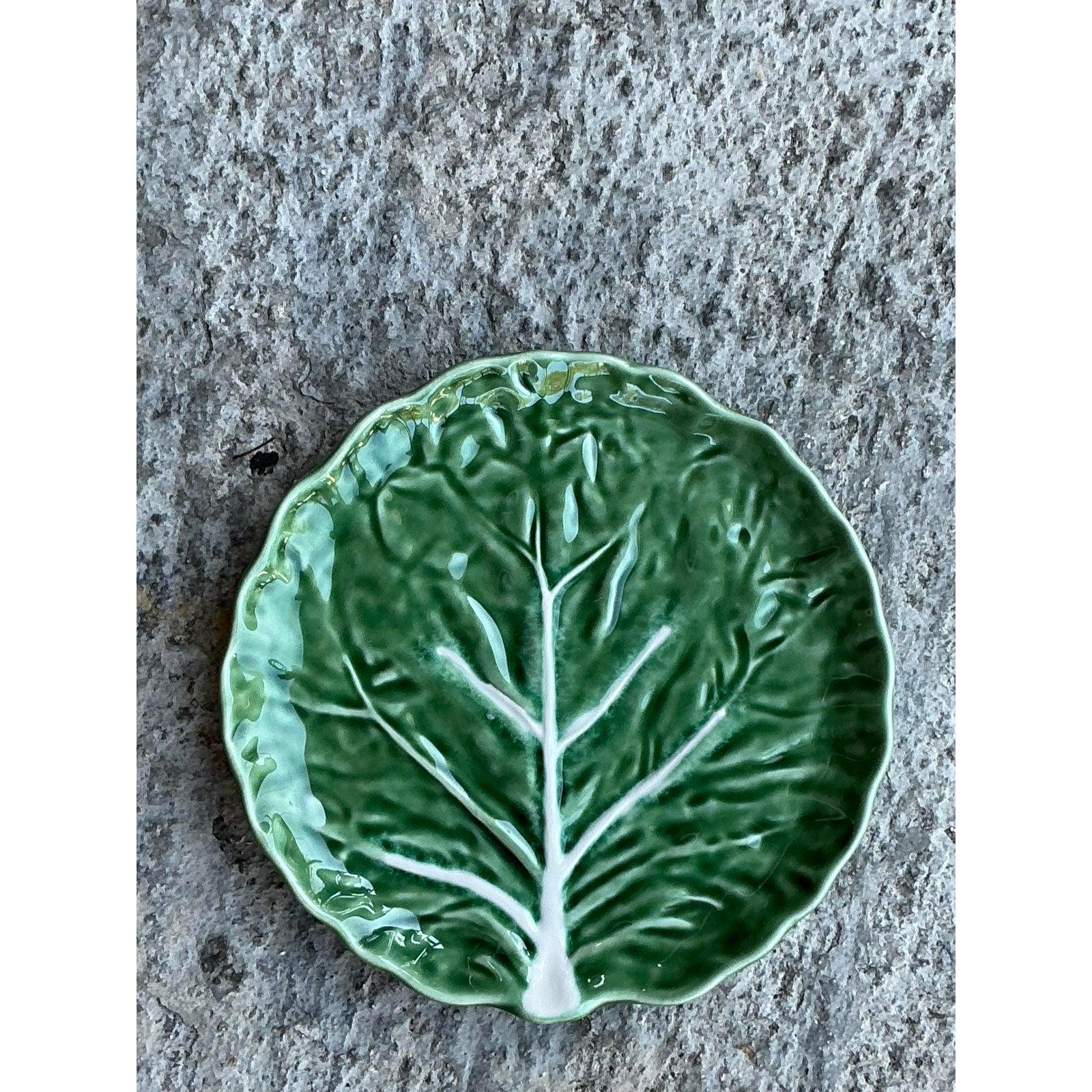 Portugais Assiettes à chou en céramique émaillée Boho - Lot de 4 en vente
