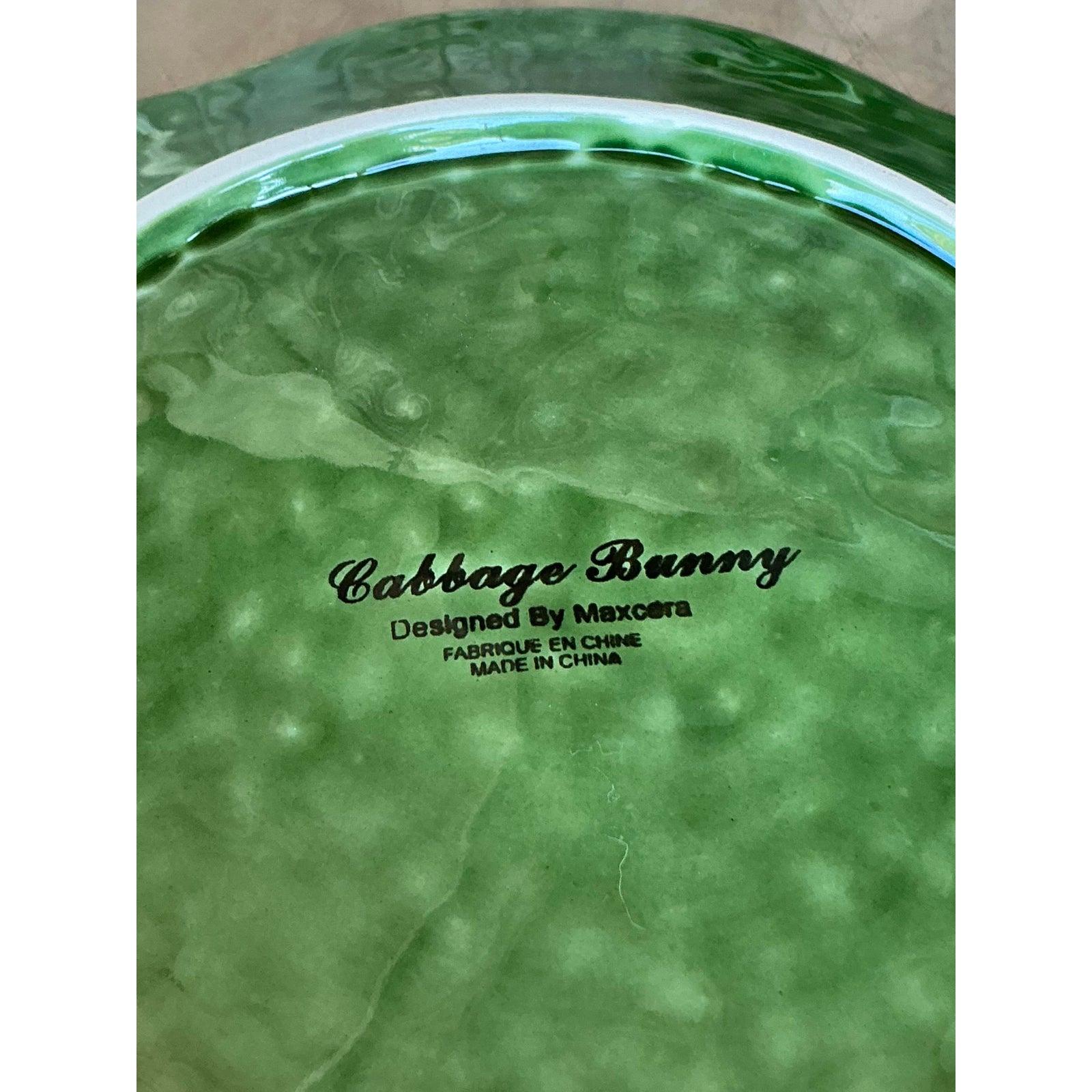 Vintage Boho Glazed Ceramic Cabbage Plates - Set of 4 For Sale 2