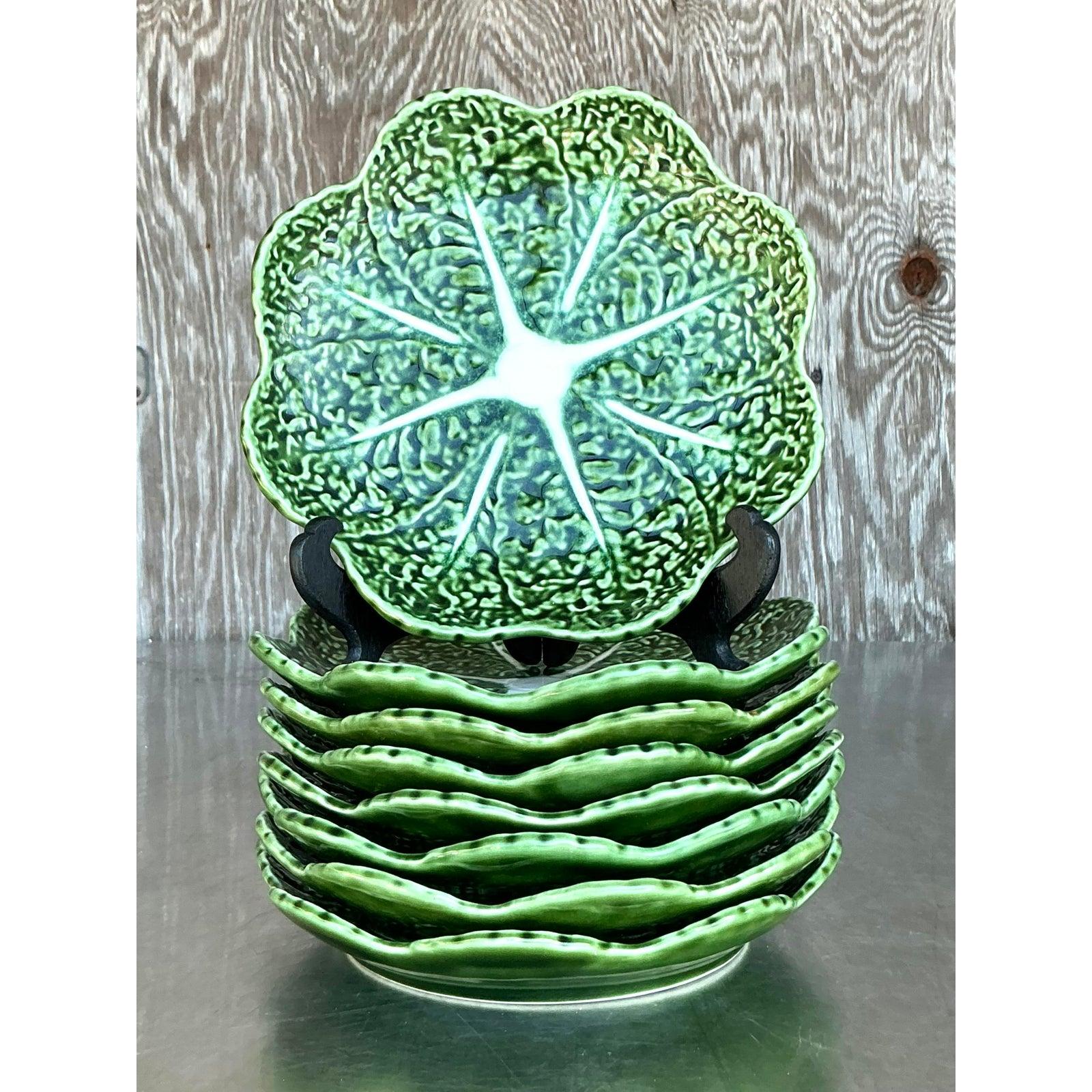 Assiettes à chou en céramique émaillée Boho - Lot de 8 en vente 2