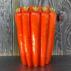 Niedriger Hocker aus glasierter Keramik mit Carrots von Boho
