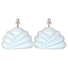 Retro Boho Glazed Ceramic Cloud Lamps - a Pair