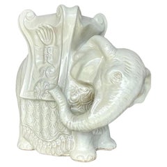 Taburete bajo de cerámica esmaltada Boho Vintage Elefante