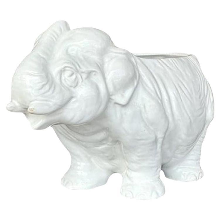 Jardinière d'éléphant vintage Boho en céramique émaillée