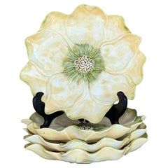 Assiettes à fleurs vintage Boho en céramique émaillée - Lot de 4