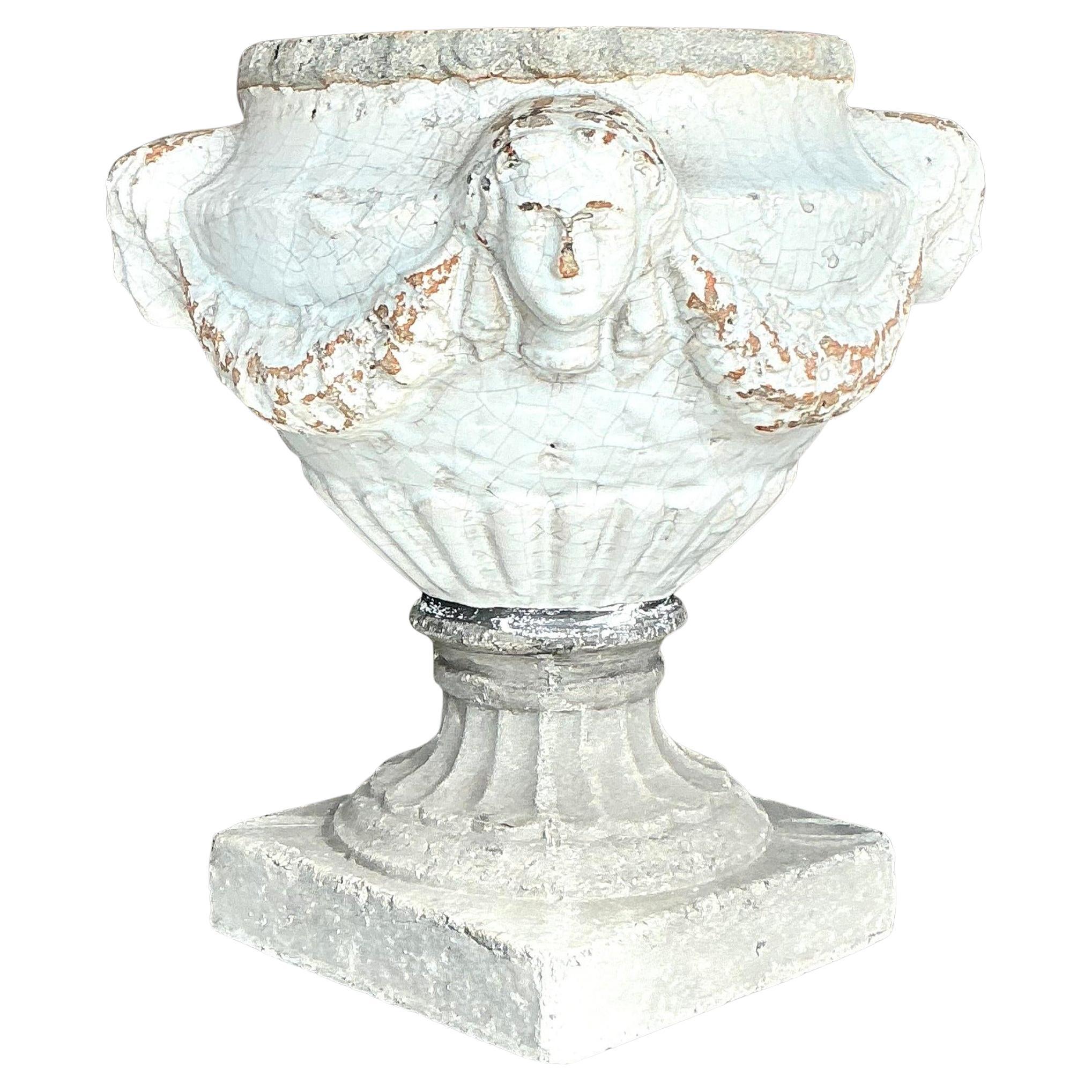 Urna a ghirlanda in ceramica smaltata Vintage By
