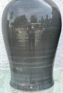 Vintage Boho Glazed Ceramic Ginger Jars - a Pair