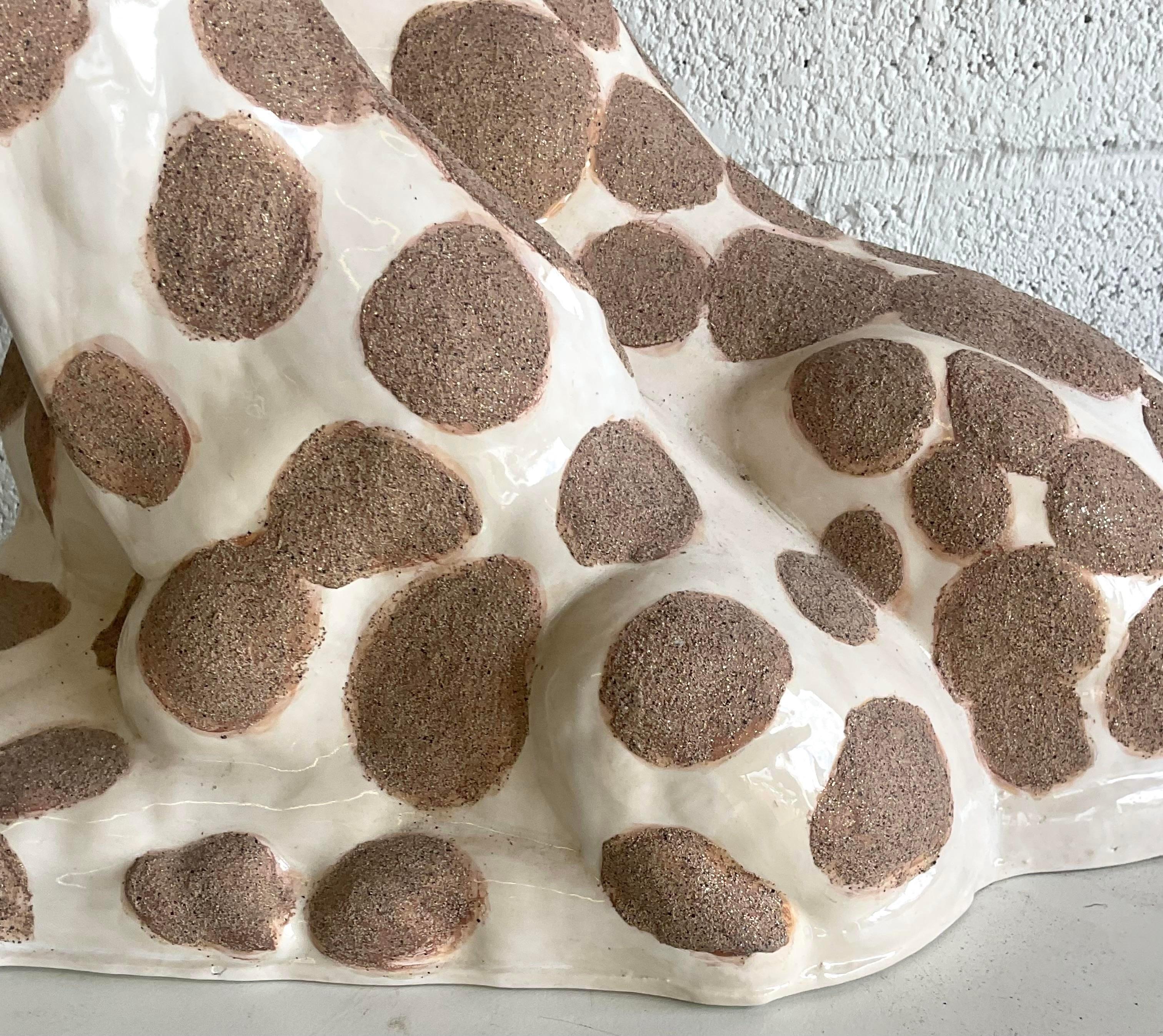 Italian Vintage Boho Glazed Ceramic Giraffes For Sale