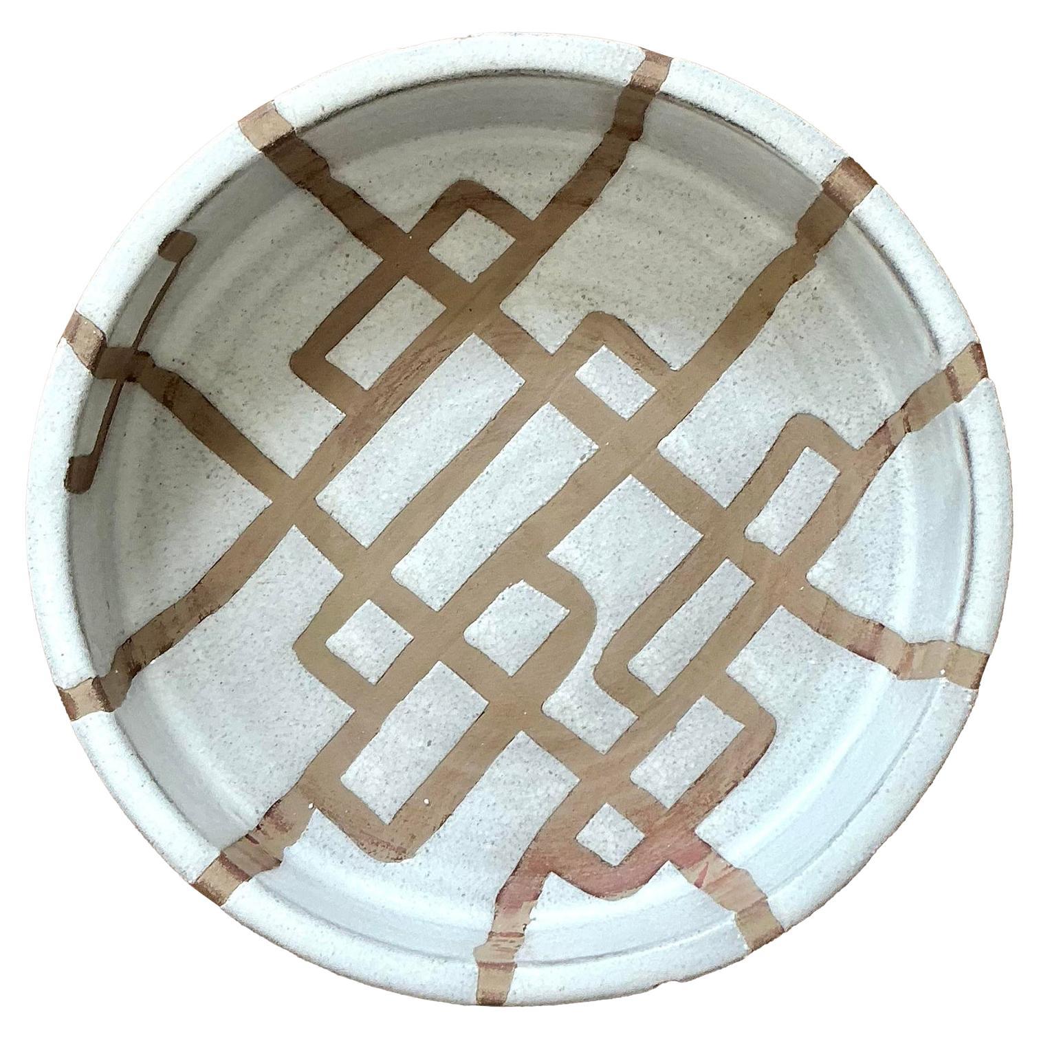 Vintage Boho glasierte Keramik Kreuzung Schüssel