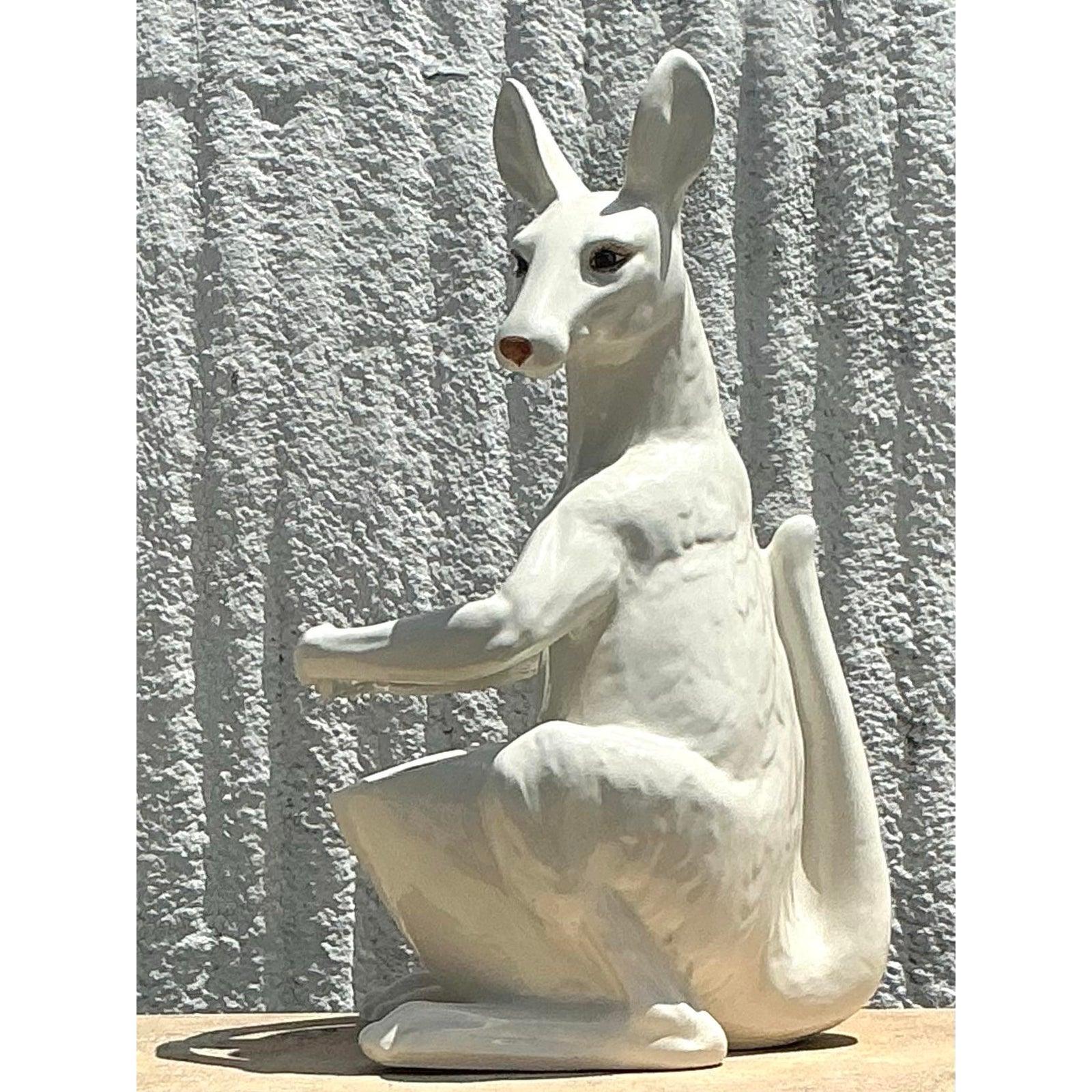 Jardinière Kangouroue vintage en céramique émaillée boho Bon état - En vente à West Palm Beach, FL