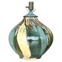 Vintage Boho Glazed Ceramic Lamp