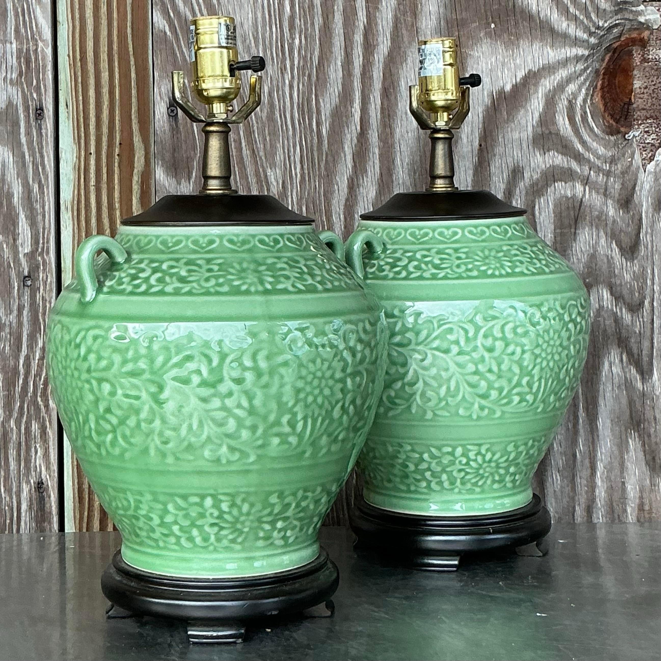 Lámparas Vintage Boho de Cerámica Esmaltada - Pareja Cerámico en venta