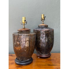 Vintage Boho Glazed Ceramic Lamps - Set Of 2