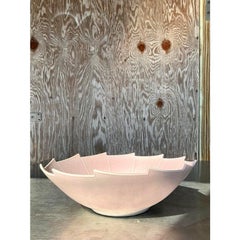 Vintage Boho Glazed Ceramic Layered Pottery Bowl
