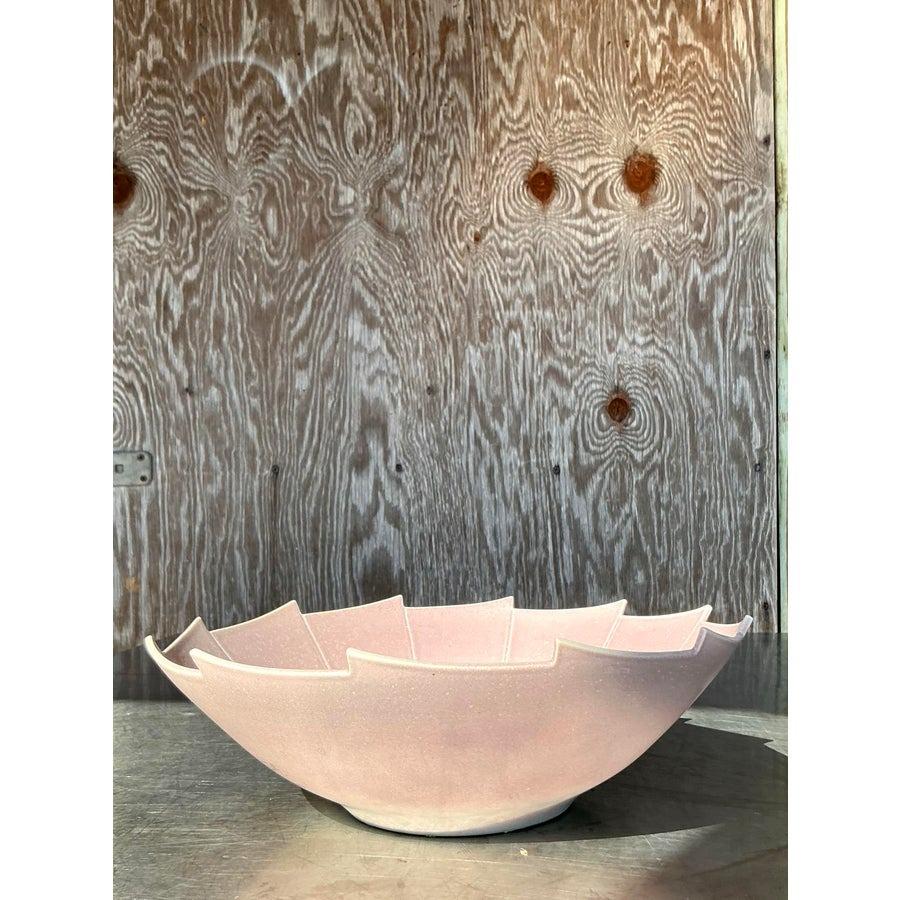 Lagenförmige Boho-Keramikschale aus glasierter Keramik im Angebot 2