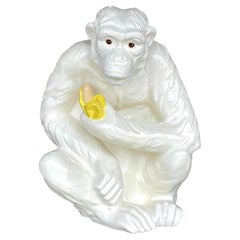  Retro Boho Glazed Ceramic Life Size Monkey