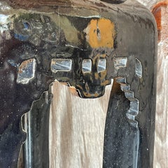 Vintage Boho Glazed Ceramic Low Stool