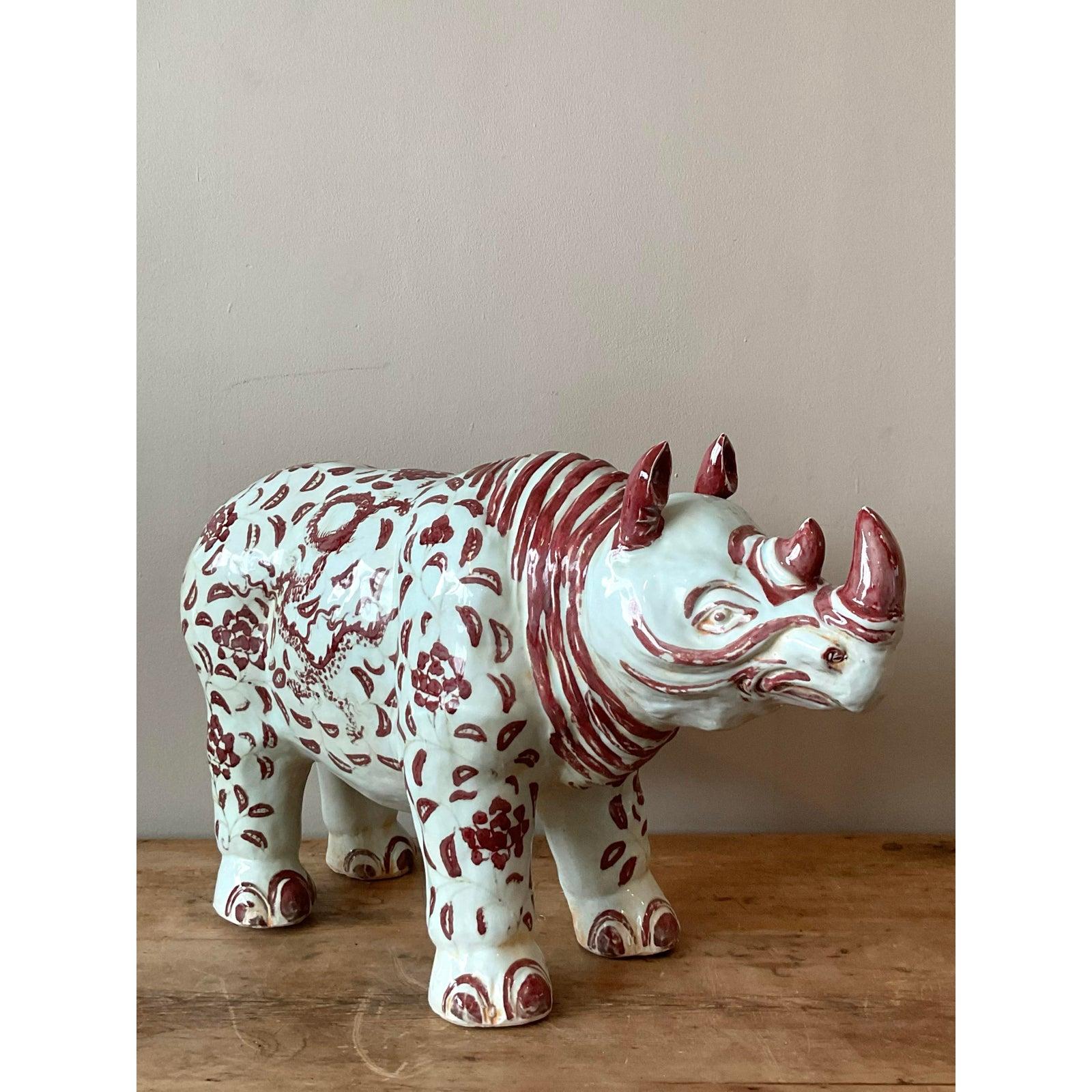 Rinoceronte Ming Ming in ceramica smaltata Vintage By in vendita 3