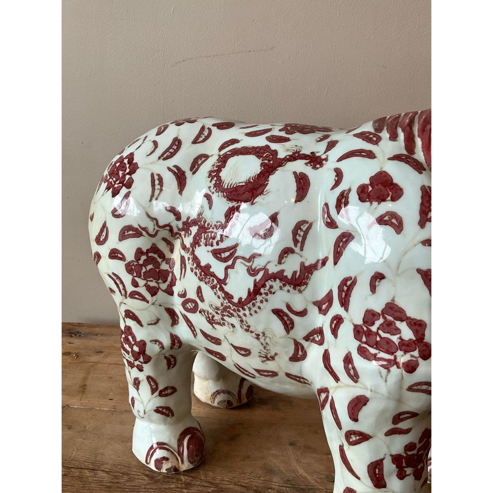 Rinoceronte Ming Ming in ceramica smaltata Vintage By in vendita 1