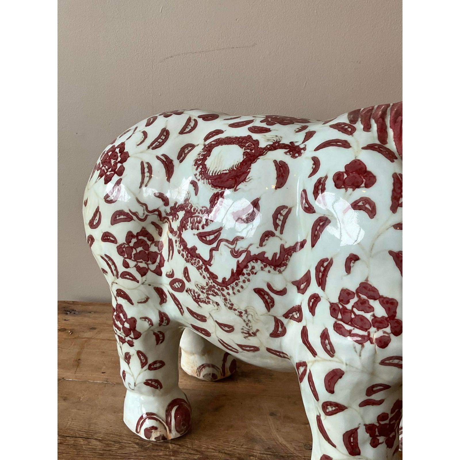 Rinoceronte Ming Ming in ceramica smaltata Vintage By in vendita 2