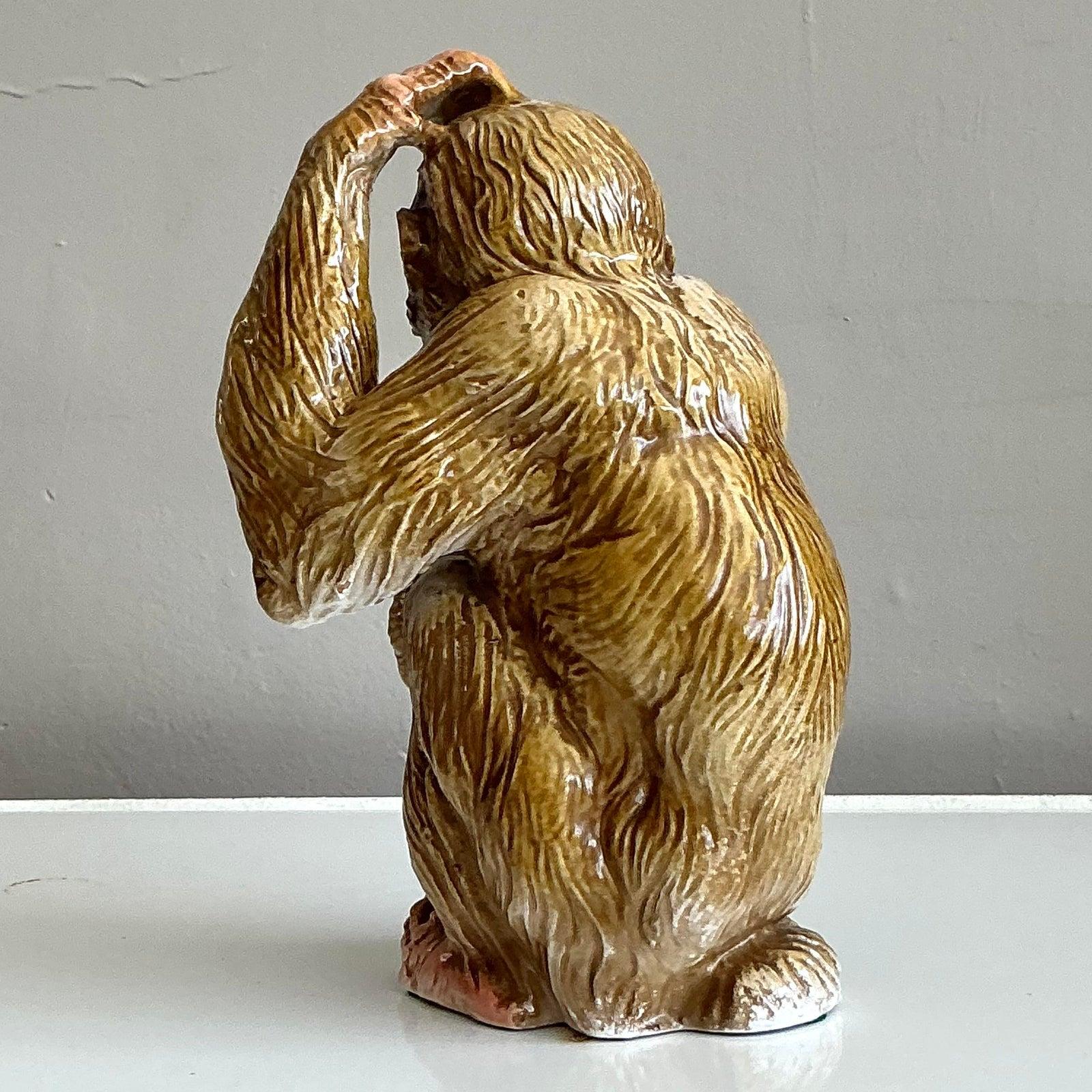 Italiano Scimmia in ceramica smaltata Vintage By in vendita