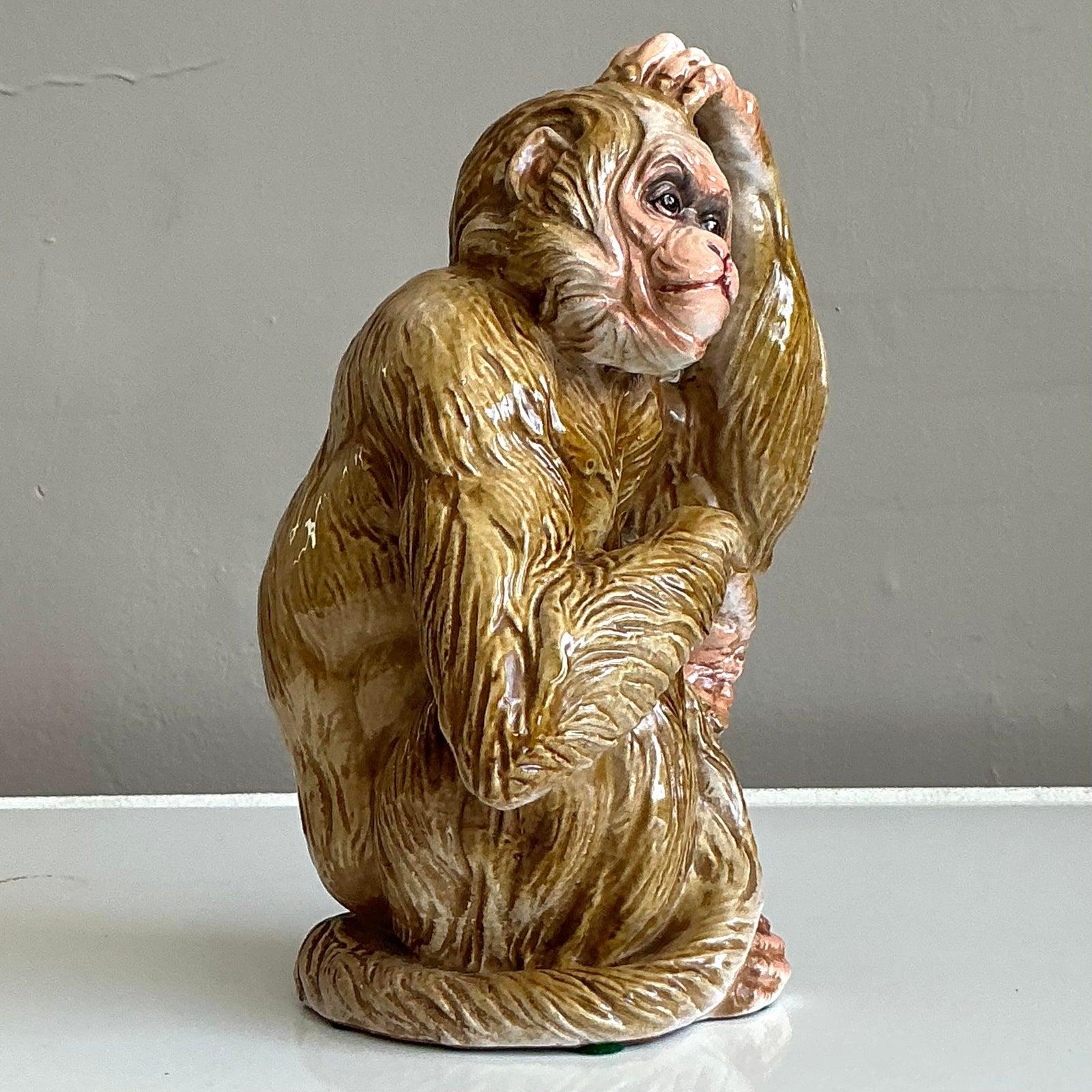 Scimmia in ceramica smaltata Vintage By In condizioni buone in vendita a West Palm Beach, FL