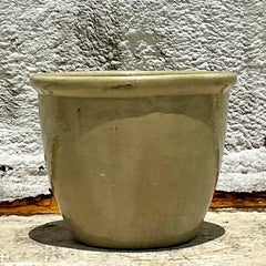 Vintage Boho Glazed Ceramic Planter