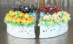 Vintage Boho Glazed Ceramic Planters - a Pair