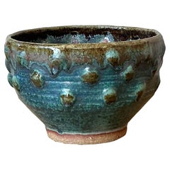 Vintage Boho Glazed Ceramic Pottery Bowl