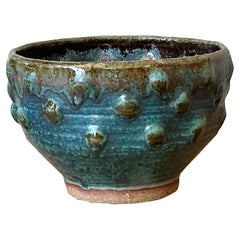 Vintage Boho Glazed Ceramic Pottery Bowl
