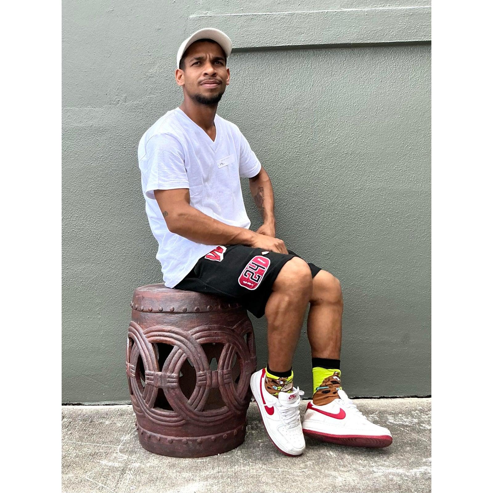 Chinois Vintage Boho Glazed Ceramic Rings Low Stools - A Pair en vente