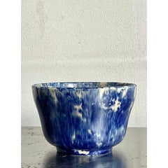 Vintage Boho Glazed Ceramic Splatter Bowl
