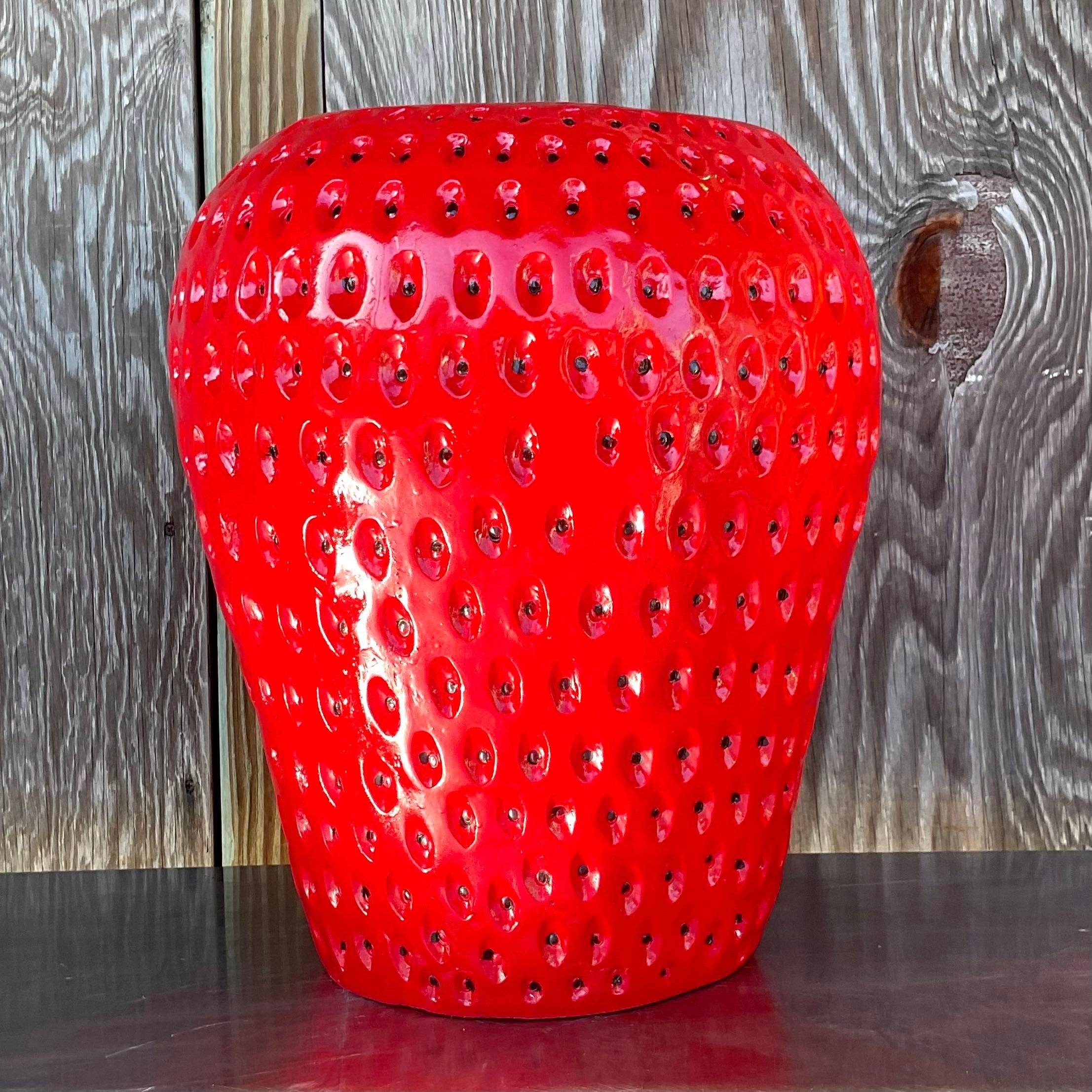 ceramic strawberry stool