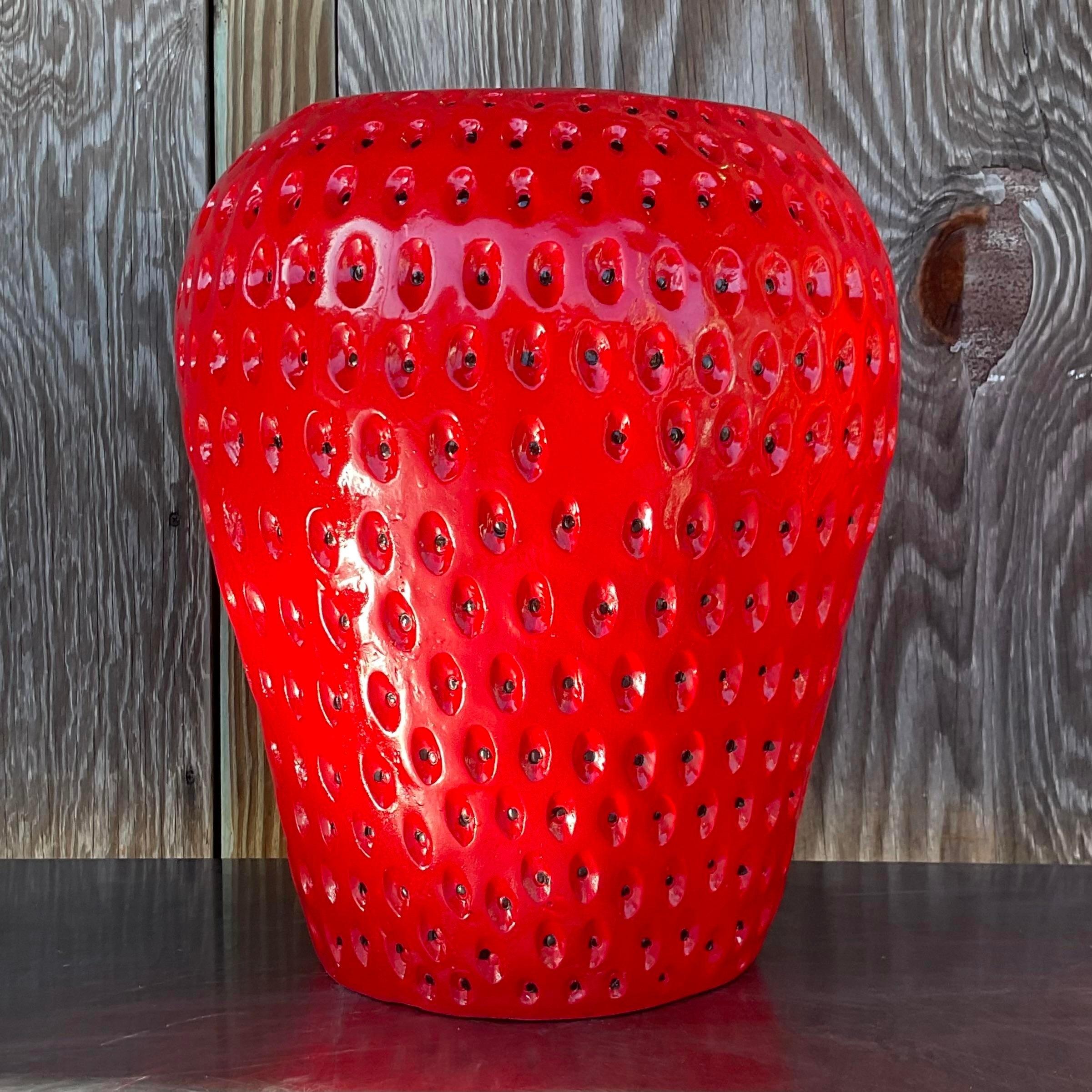 strawberry ceramic stool