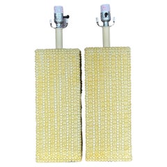 Vintage Boho glasierte Keramik Tischlampen - ein Paar