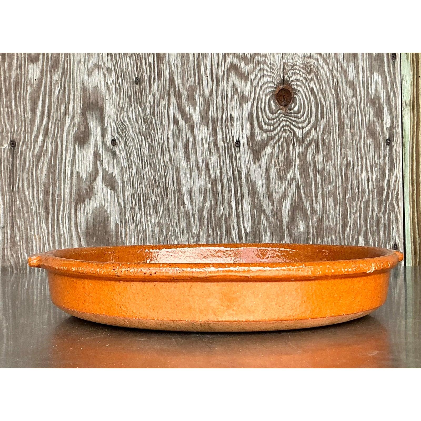 Bandeja de cerámica esmaltada vintage boho Rústico en venta