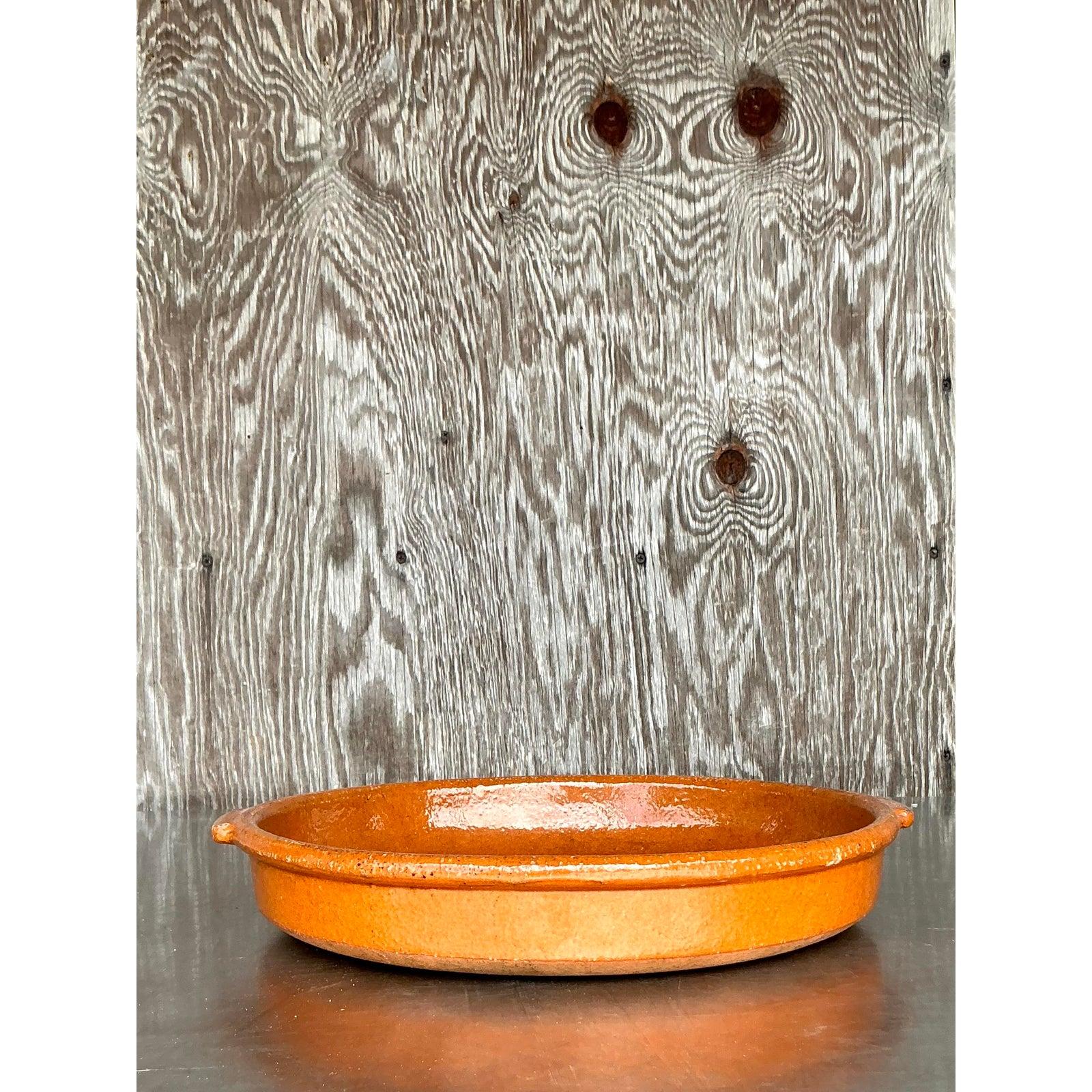 Bandeja de cerámica esmaltada vintage boho siglo XX en venta