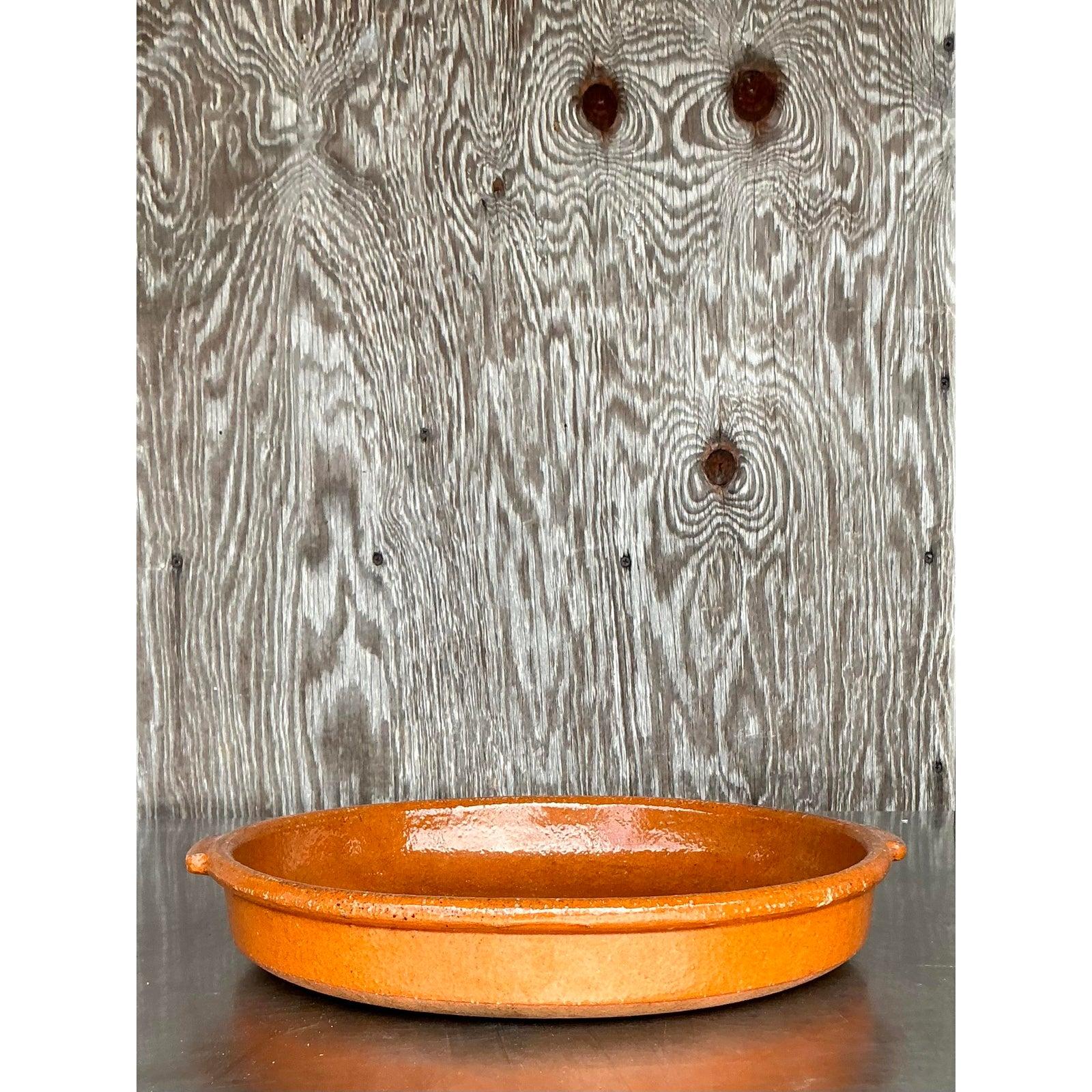 Bandeja de cerámica esmaltada vintage boho Terracota en venta