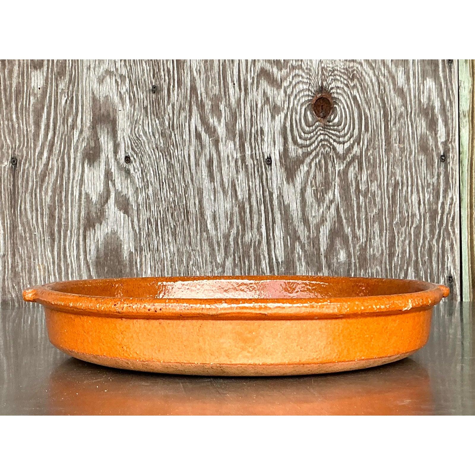 Bandeja de cerámica esmaltada vintage boho en venta 1