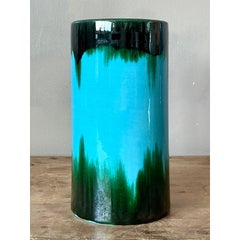 Vintage Boho Glazed Ceramic Vase