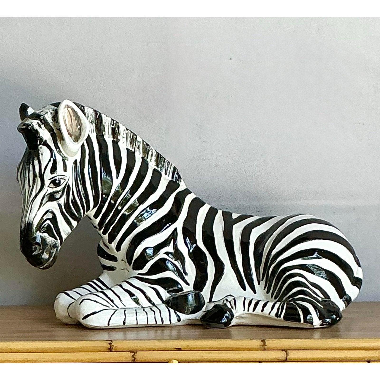 XX secolo Zebra vintage in ceramica smaltata Boho in vendita