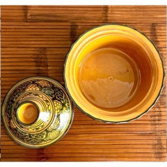 Vintage Boho Glazed Lidded Ceramic Dish