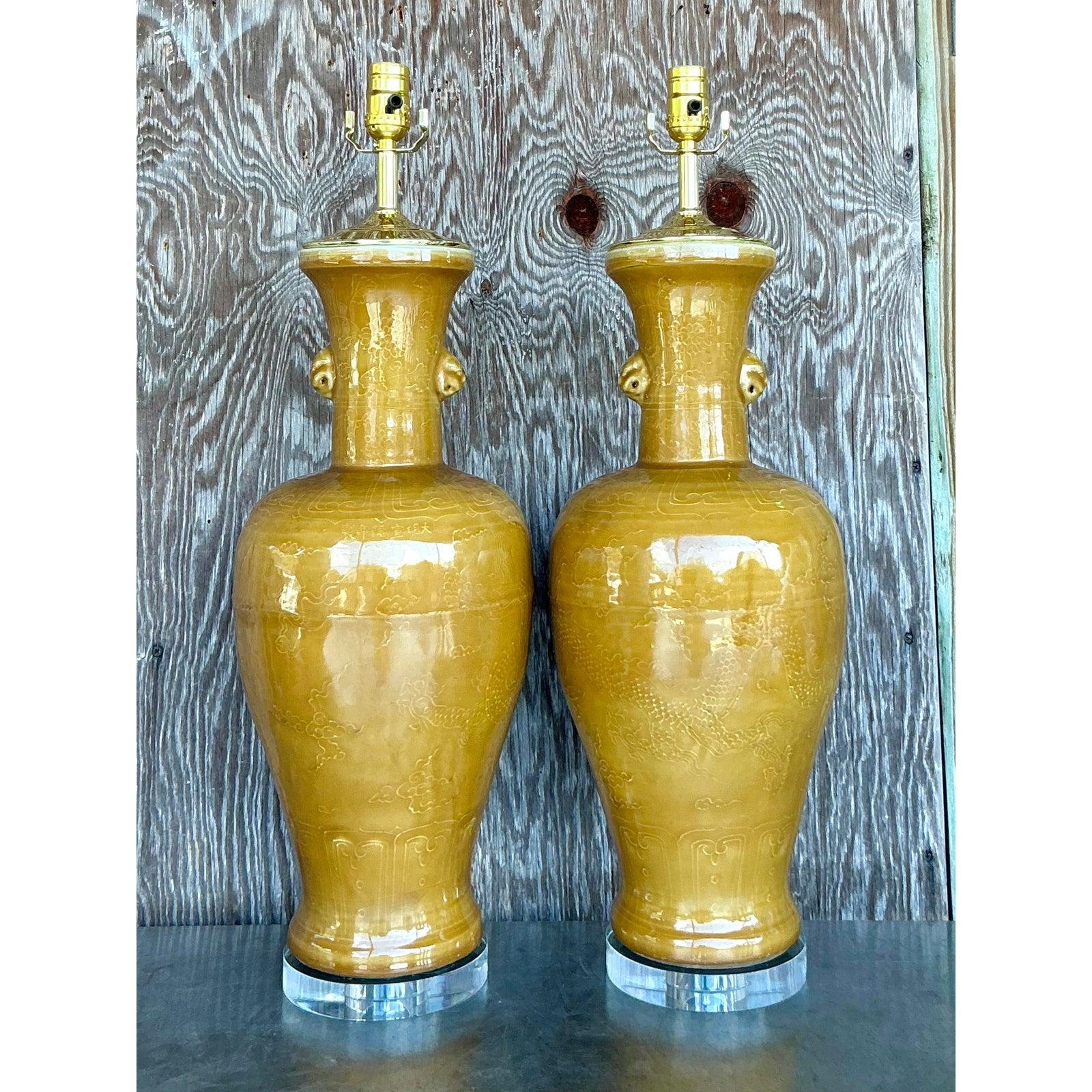 Lámparas en relieve de porcelana esmaltada Boho Vintage - Pareja en venta 3