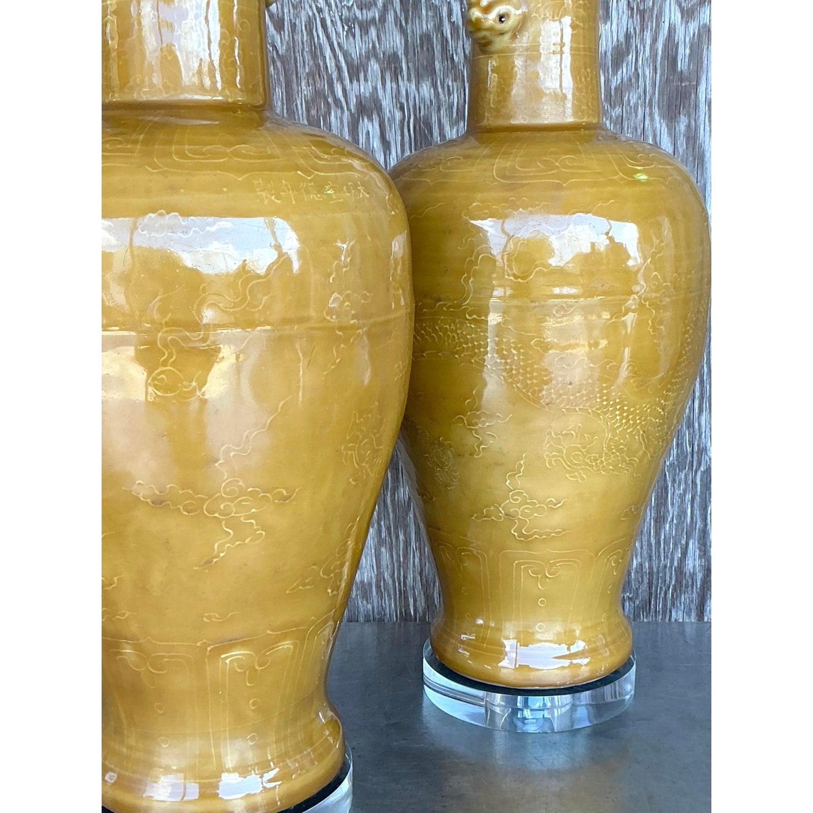 Lámparas en relieve de porcelana esmaltada Boho Vintage - Pareja en venta 1