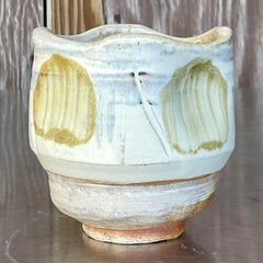 Vintage Boho Glazed Studio Pottery Vas