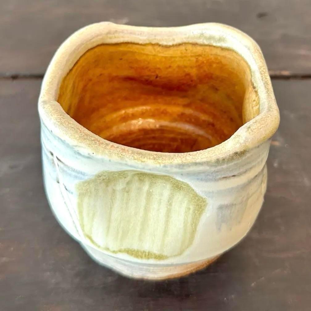 North American Vintage Boho Glazed Studio Pottery Vas For Sale